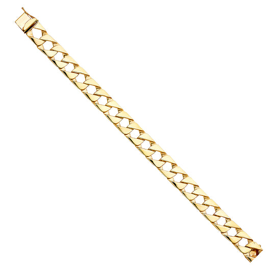 Men's 14K Solid Yellow Gold Polished Finish Curb Link 11.0mm Wide 8.5" Long
