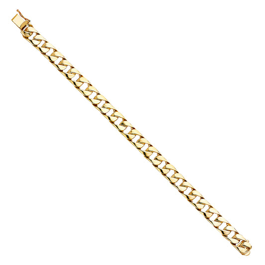 Men's 14K Solid Yellow Gold Polished Finish Curb Link 8.0mm Wide 8.5" Long