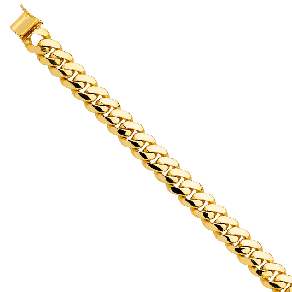 Men’s 14K Yellow Gold Cuban / Curb Link Bracelet-13.5mm Wide