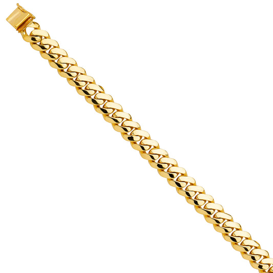 Men’s 14K Yellow Gold Cuban / Curb Link Bracelet-11.5mm Wide