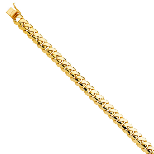 Men’s 14K Yellow Gold Cuban / Curb Link Bracelet-10.5mm Wide