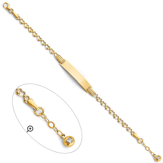 14K Yellow Gold Children’s Open Heart Link ID Bracelet