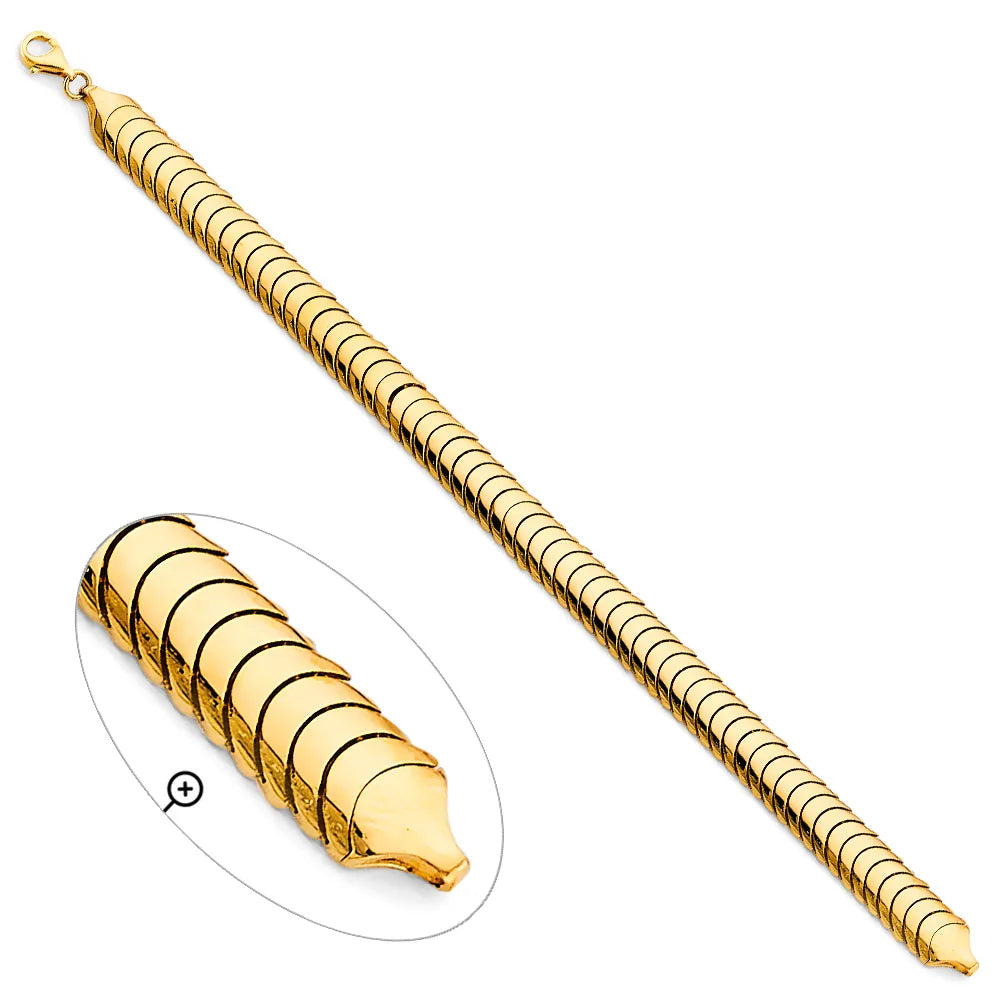 14K Yellow Gold Herringbone Link Women's Bracelet size 7.5"