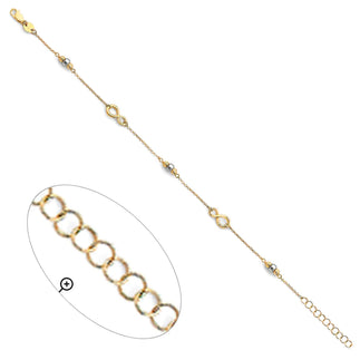 14K Two-Tone Gold Infinity Design Chain Bracelet – 7
