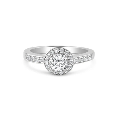 925 Sterling Silver Rhodium Plated Pave Clear Cluster CZ Ring