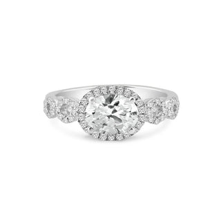 925 Silver Rhodium Plated Micro Pave Clear Cluster CZ Ring