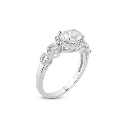 925 Silver Rhodium Plated Micro Pave Clear Cluster CZ Ring