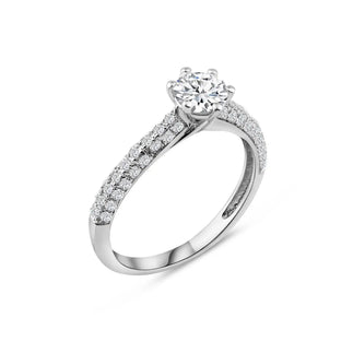 925 Sterling Silver Rhodium Plated Micro Pave CZ Ring