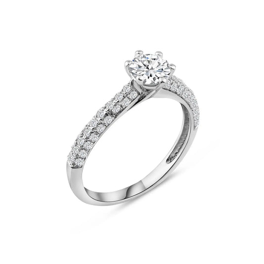 925 Sterling Silver Rhodium Plated Micro Pave CZ Ring