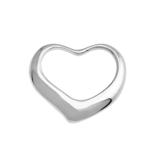 925 Sterling Silver Rhodium Plated Open Heart Pendant