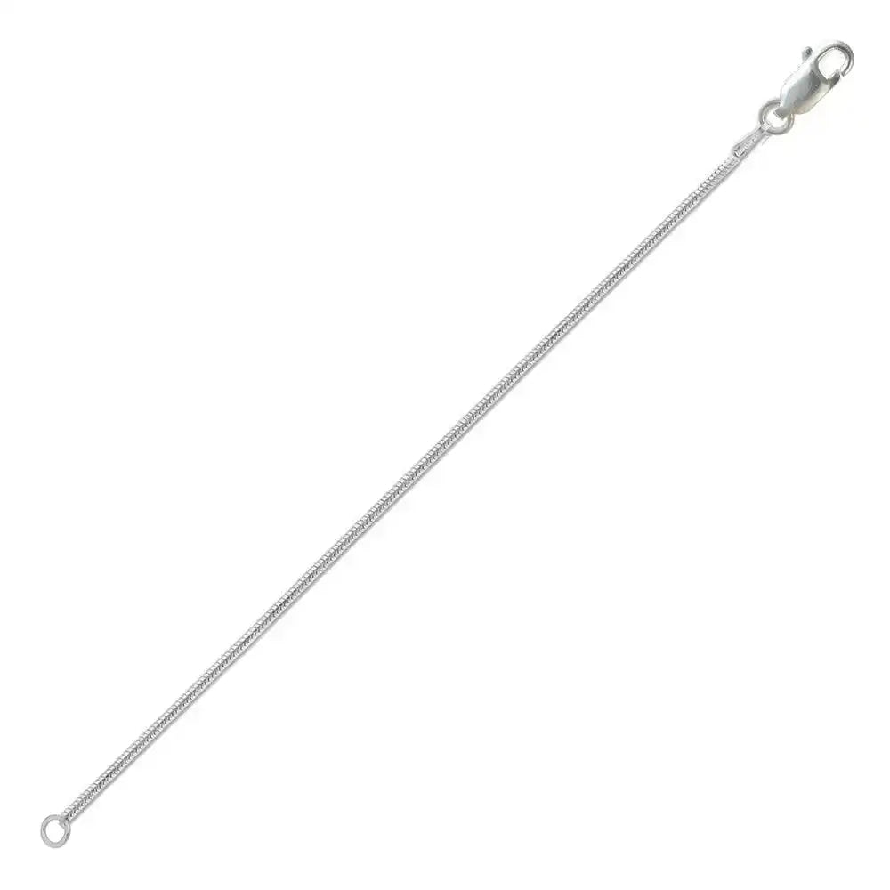 925 Sterling Silver High Polished Round Snake 020 Anklet Adjustable