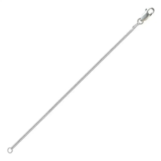 925 Sterling Silver High Polished Round Snake 020 Anklet Adjustable