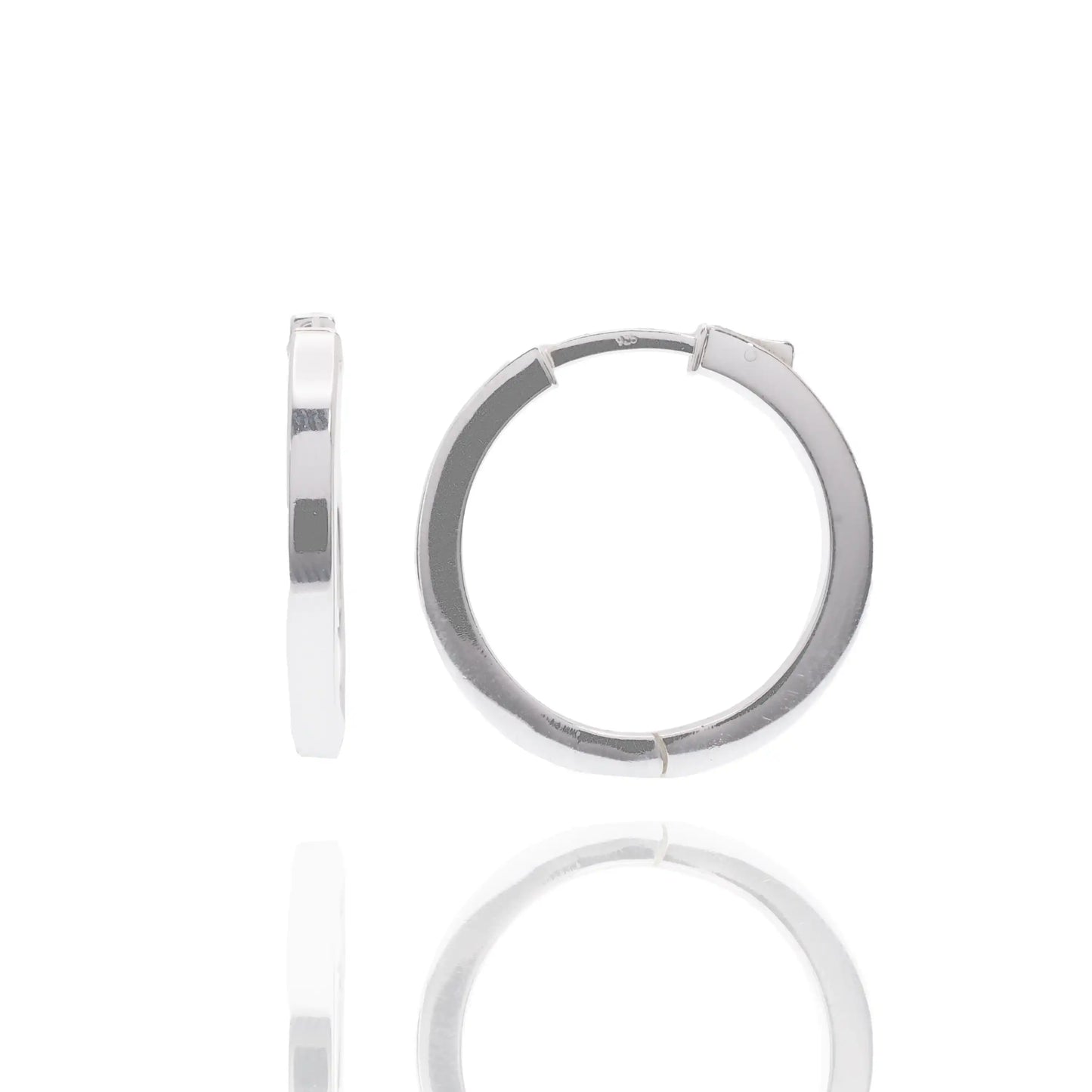 925 Sterling Silver Rhodium Plated 3mm Hoop Earring