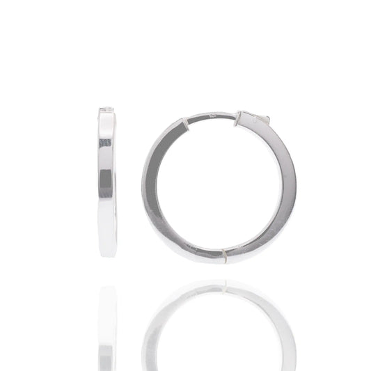 925 Sterling Silver Rhodium Plated 3mm Hoop Earring