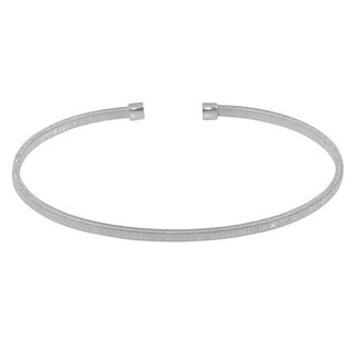 925 Sterling Silver Rhodium Plated Open Flat Bangle