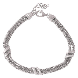 925 Silver Rhodium Plated 6 Bar Italian Bracelets
