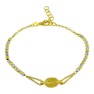 925 Sterling Silver Gold Plated Lady of Guadalupe Beaded Bracelets