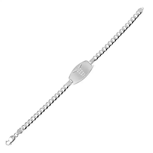 925 Sterling Silver High Polished Medium Medical Curb Link Chain ID Bracelets