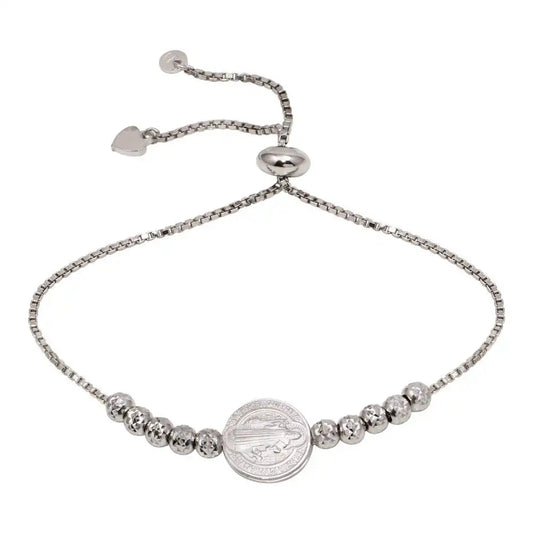 925 Sterling Silver Rhodium Plated Adjustable Diamond Cut Bracelet