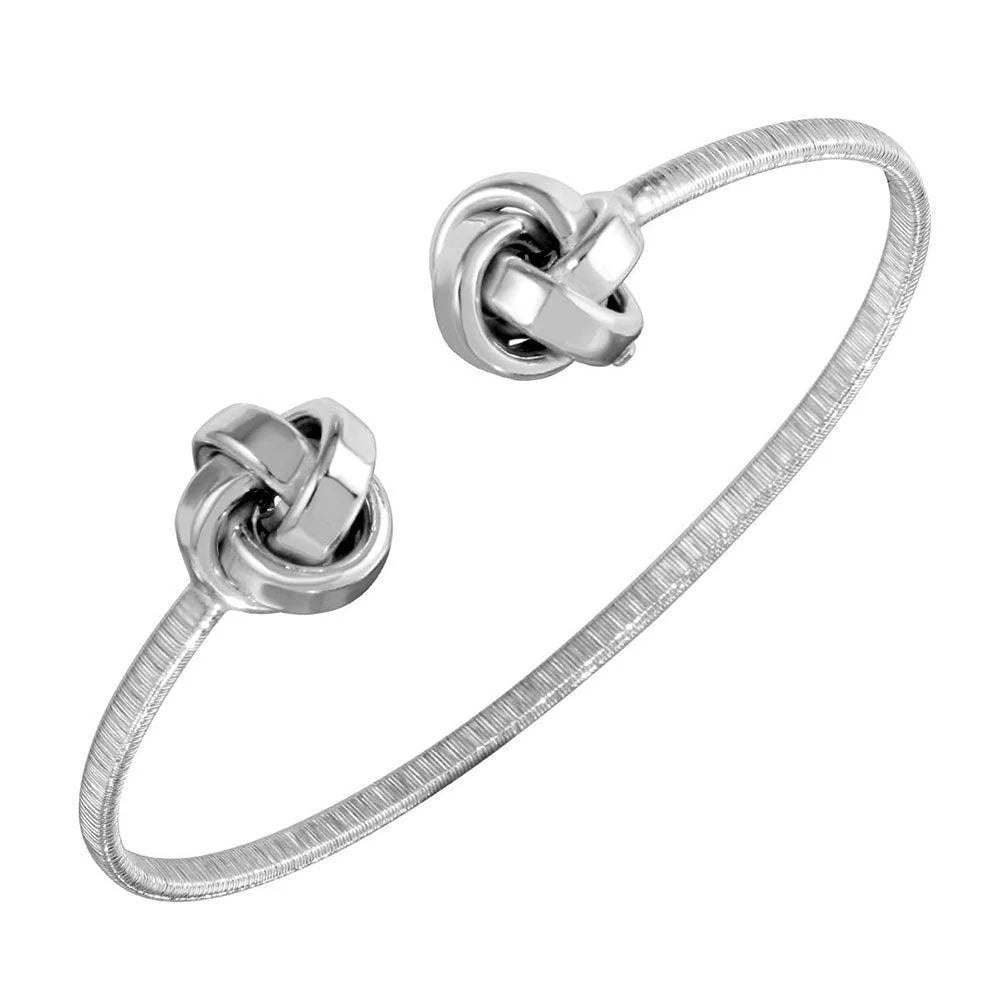 925 Sterling Silver Gold Plated Love Knot Cuff Bracelets