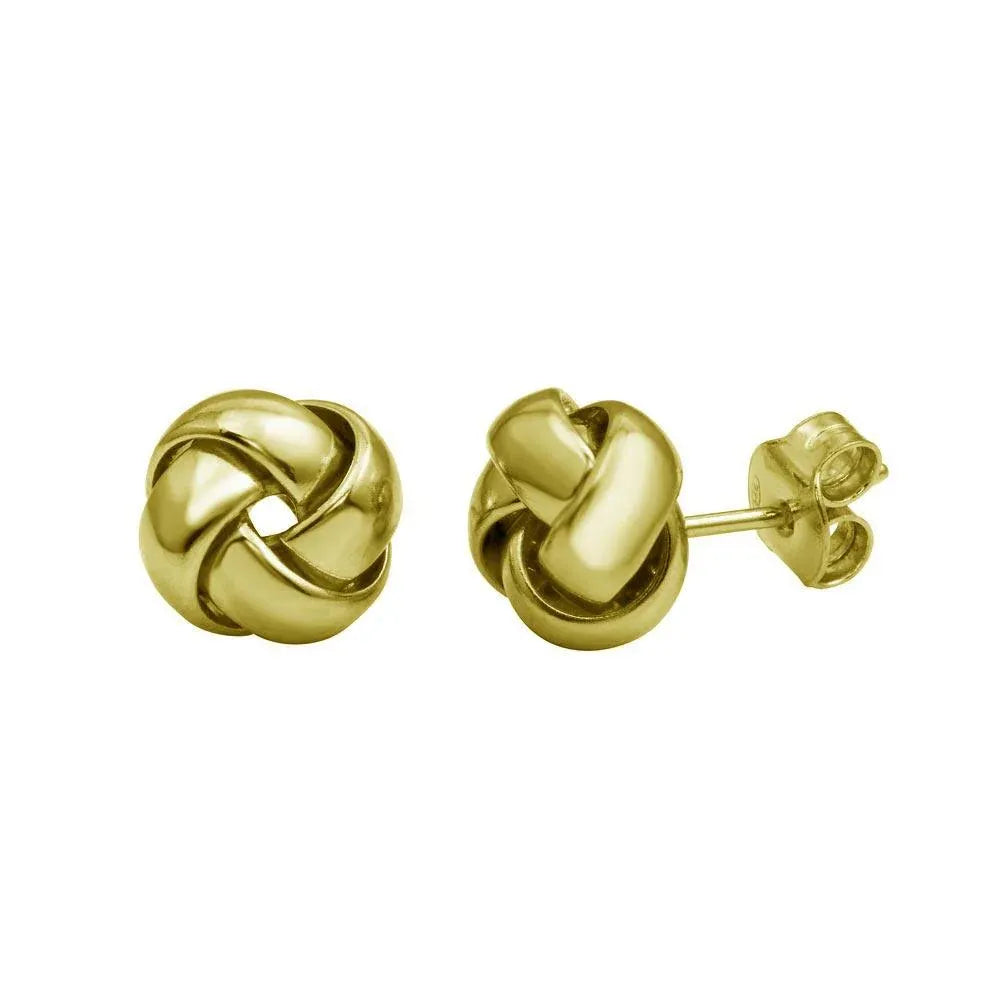 925 Sterling Silver Rhodium Plated Love Knot Stud Earrings