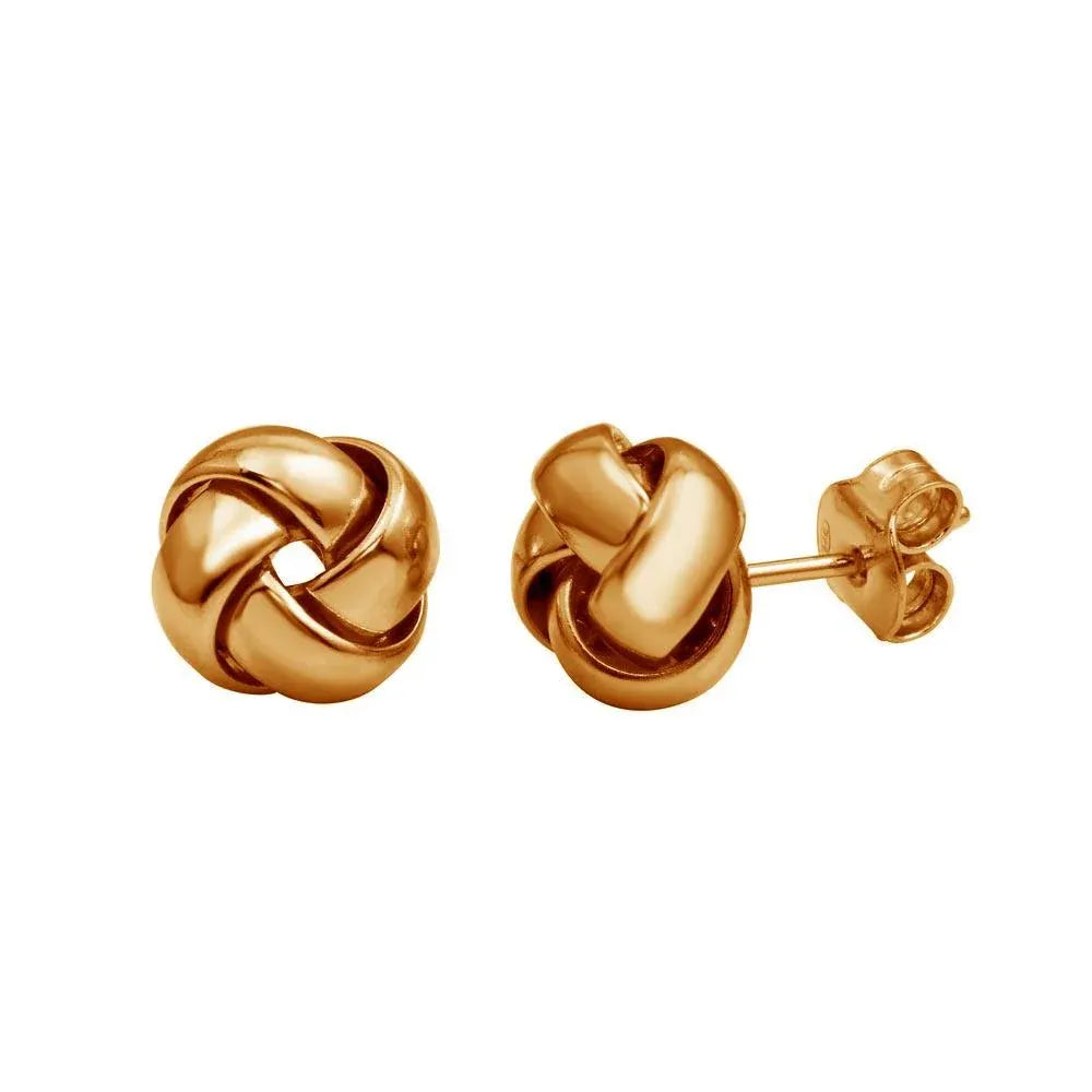 925 Sterling Silver Rhodium Plated Love Knot Stud Earrings