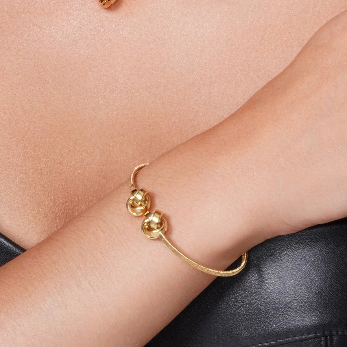 925 Sterling Silver Gold Plated Love Knot Cuff Bracelets