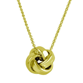 925 Sterling Silver Gold Plated Love Knot Pendant Necklace