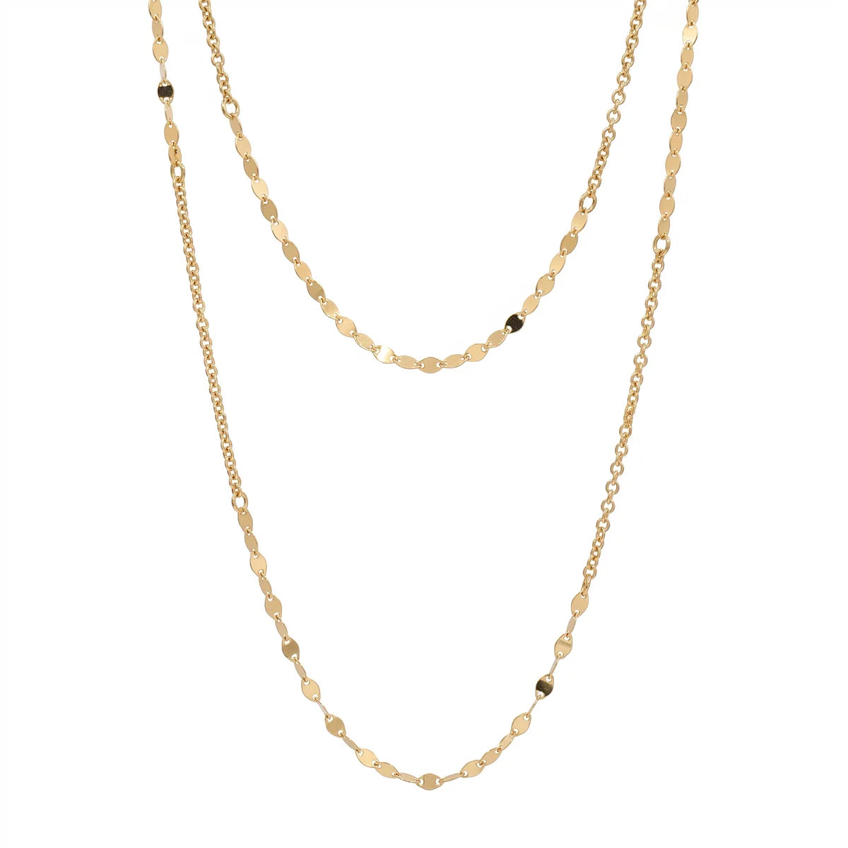 925 Sterling Silver Rolo & Vale Link Layered Necklace