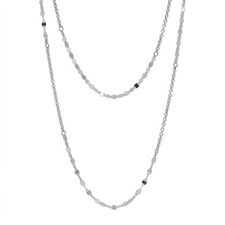 925 Sterling Silver Rolo & Vale Link Layered Necklace