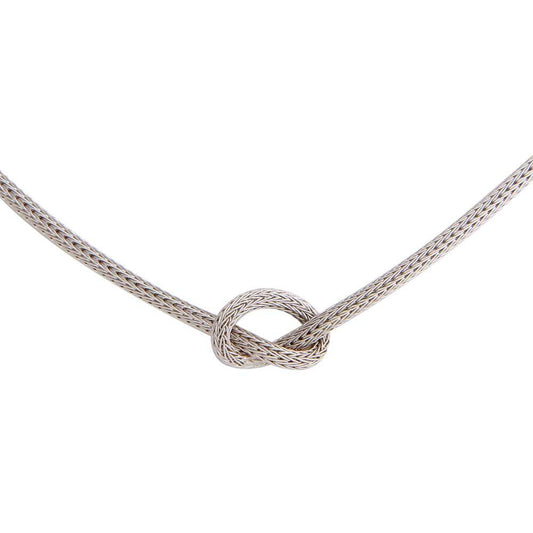 925 Sterling Silver Rhodium Plated Knotted Necklace
