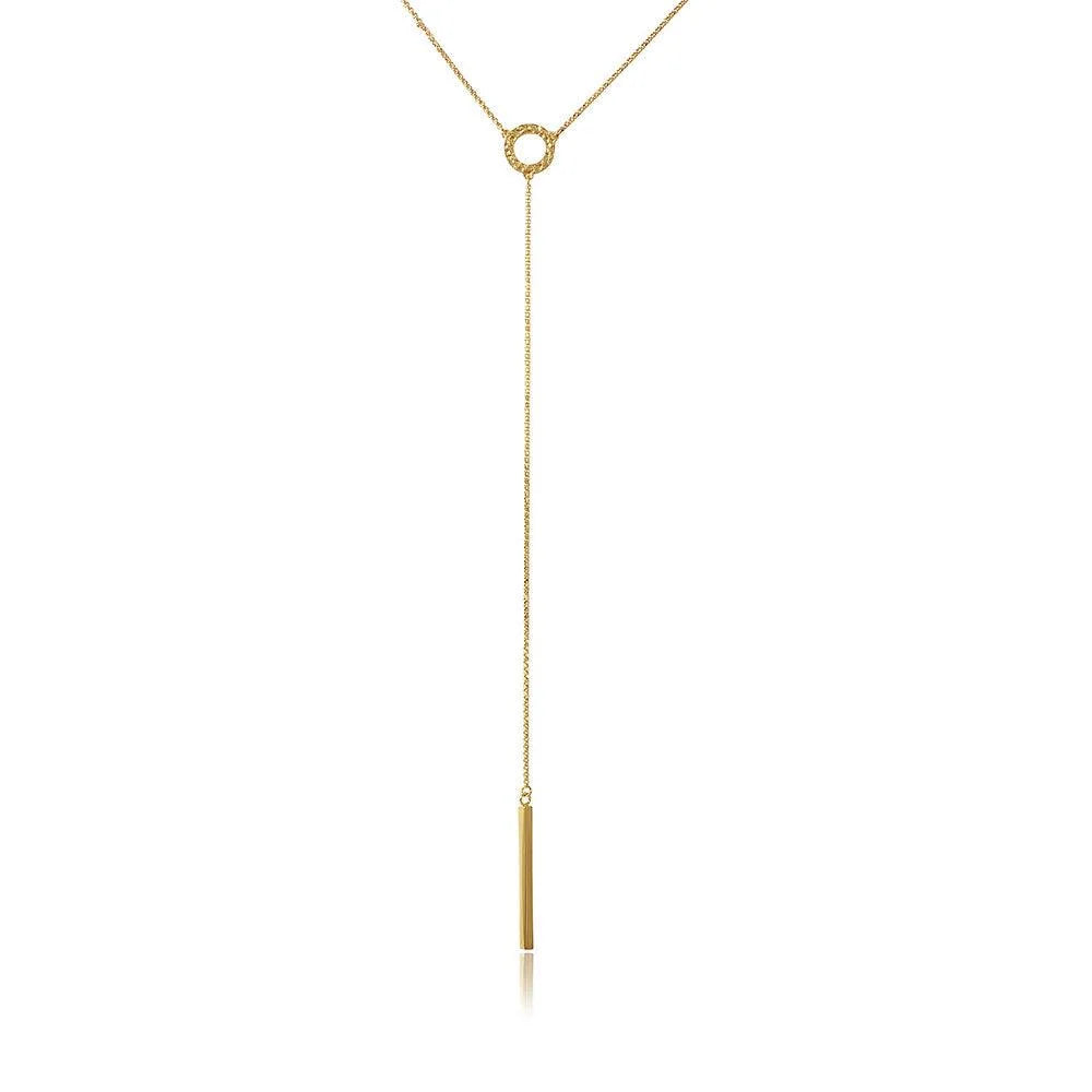 925 Silver Gold Plated Lariat Necklace