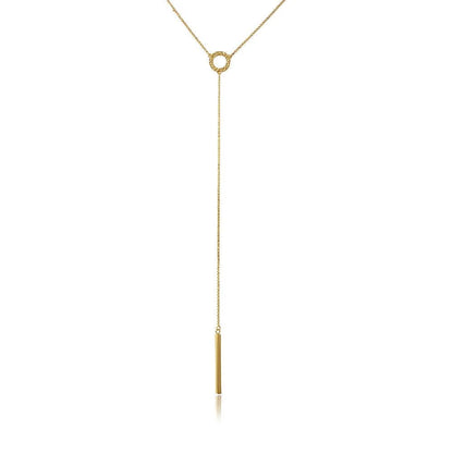 925 Silver Gold Plated Lariat Necklace