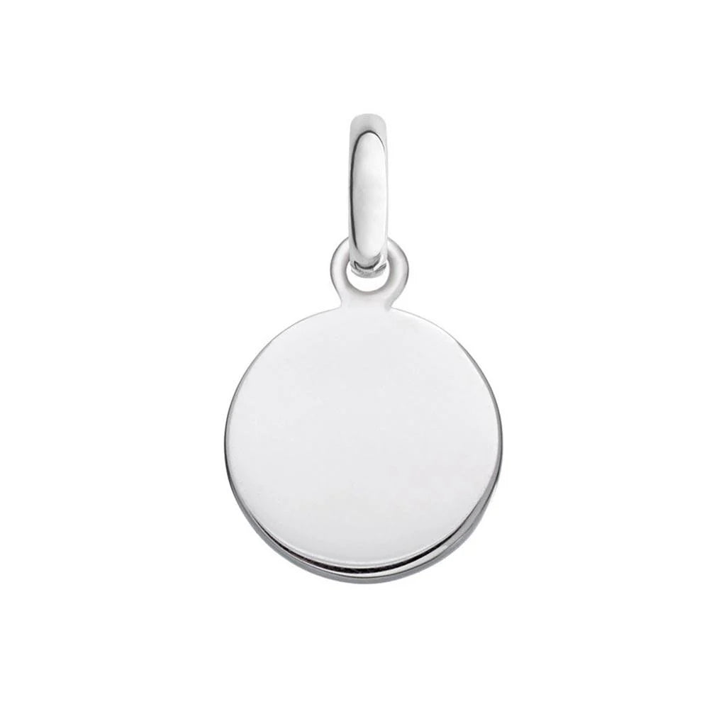 925 Sterling Silver High Polished Engravable Disc Charm 18mm
