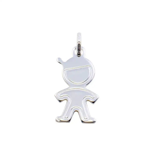 925 Sterling Silver Rhodium Plated Boy Pendant