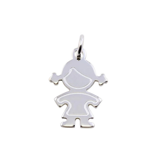 925 Sterling Silver Rhodium Plated Girl Pendant