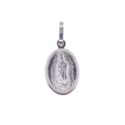 925 Sterling Silver High Polished Our Lady of Guadalupe 10.8mm x 14.5mm Pendant