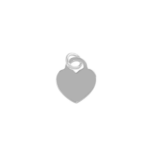 925 Sterling Silver High Polished Engravable Heart Pendant