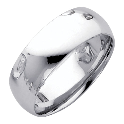 14K White Gold Classic Plain Comfort Fit 7mm Wedding Band