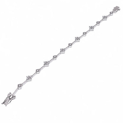 925 Silver Rhodium Plated Clear Bridal Tennis CZ Bracelet