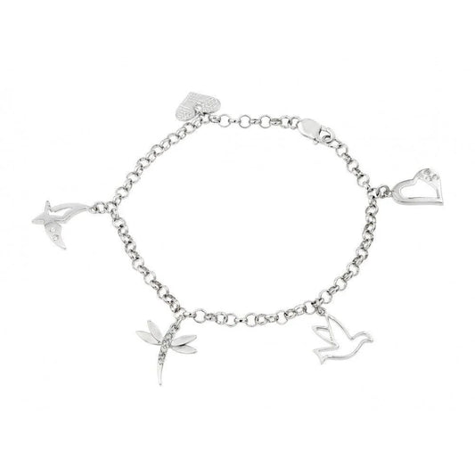 925 Silver Rhodium Plated Figures Bracelet