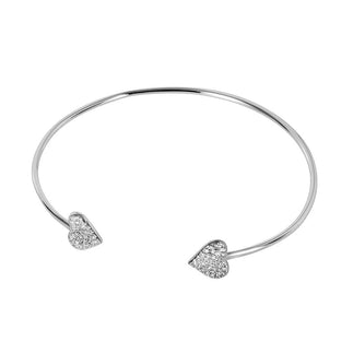 925 Silver Rhodium Plated Heart Bracelet