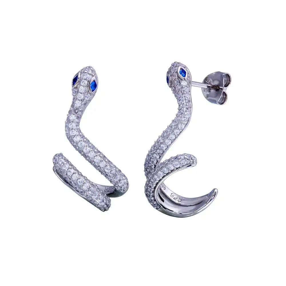 925 Sterling Silver Plated Snake Earring
