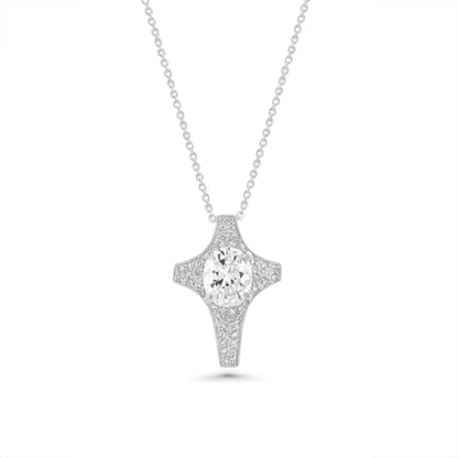 925 Sterling Silver Clearance Z Rhodium Plated Cross Pendant Necklace