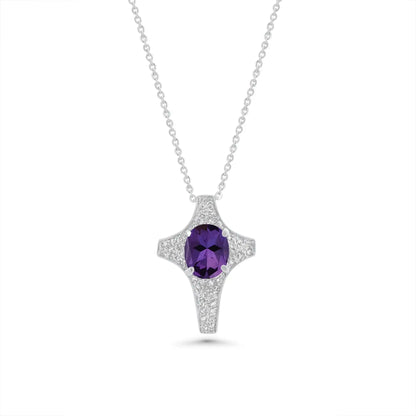 925 Sterling Silver Clearance Z Rhodium Plated Cross Pendant Necklace