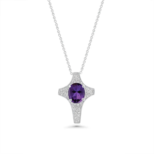 925 Sterling Silver Clearance Z Rhodium Plated Cross Pendant Necklace