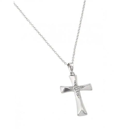 925 Sterling Silver Rhodium Plated Cross Pendant