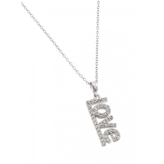 925 Silver Rhodium Plated Love Pendant