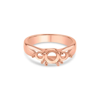 925 Sterling Silver Rose Gold Plated 3 Stones Mounting Ring