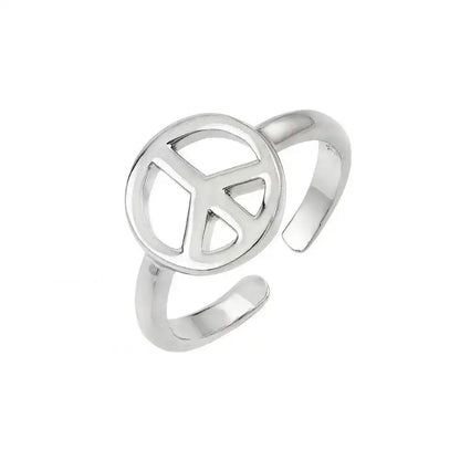 925 Sterling Silver Rhodium Plated Peace Toe Ring